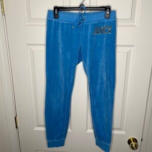 Juicy couture xs blue jogger sweatpants track pants silver sequin Y2K low rise